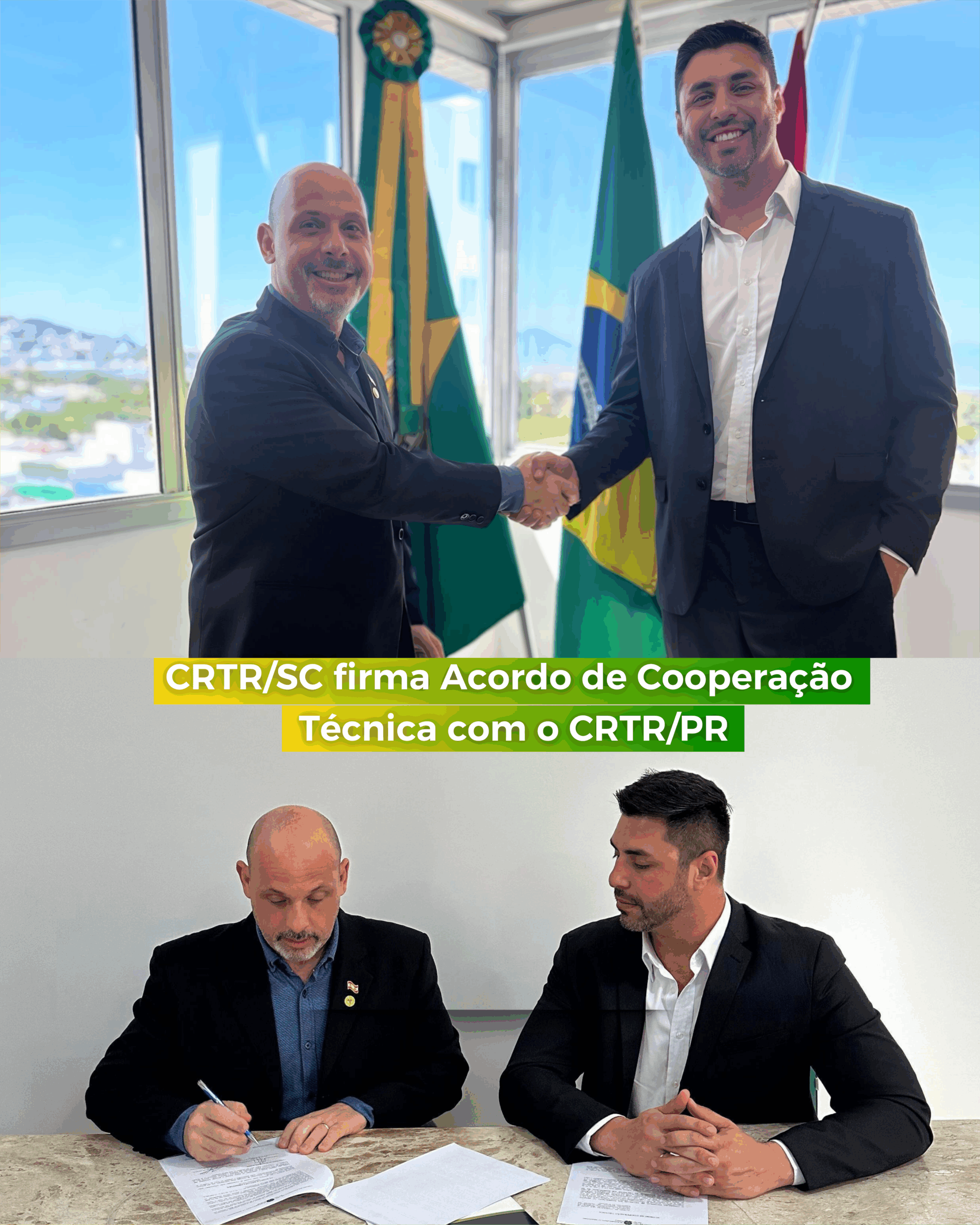 CRTR/SC firma Termo de Cooperação Técnica com CRTR/PR