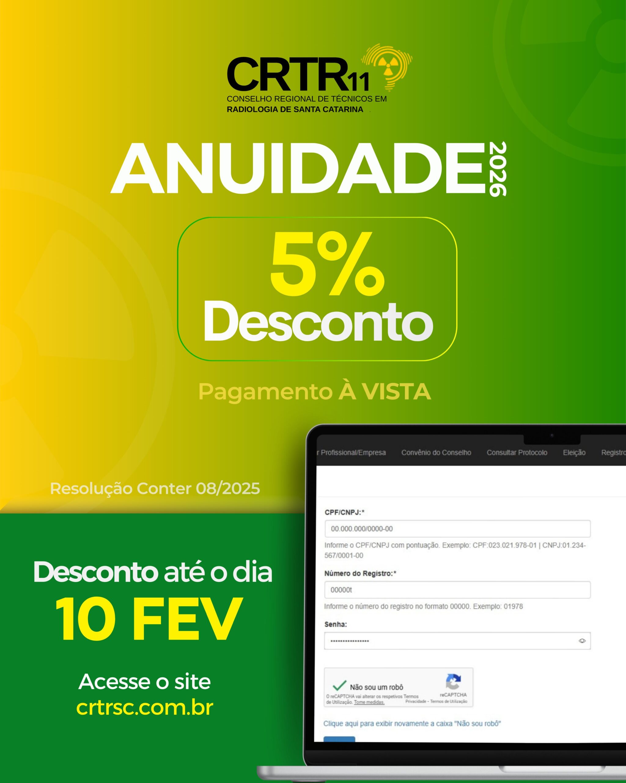 Desconto na anuidade