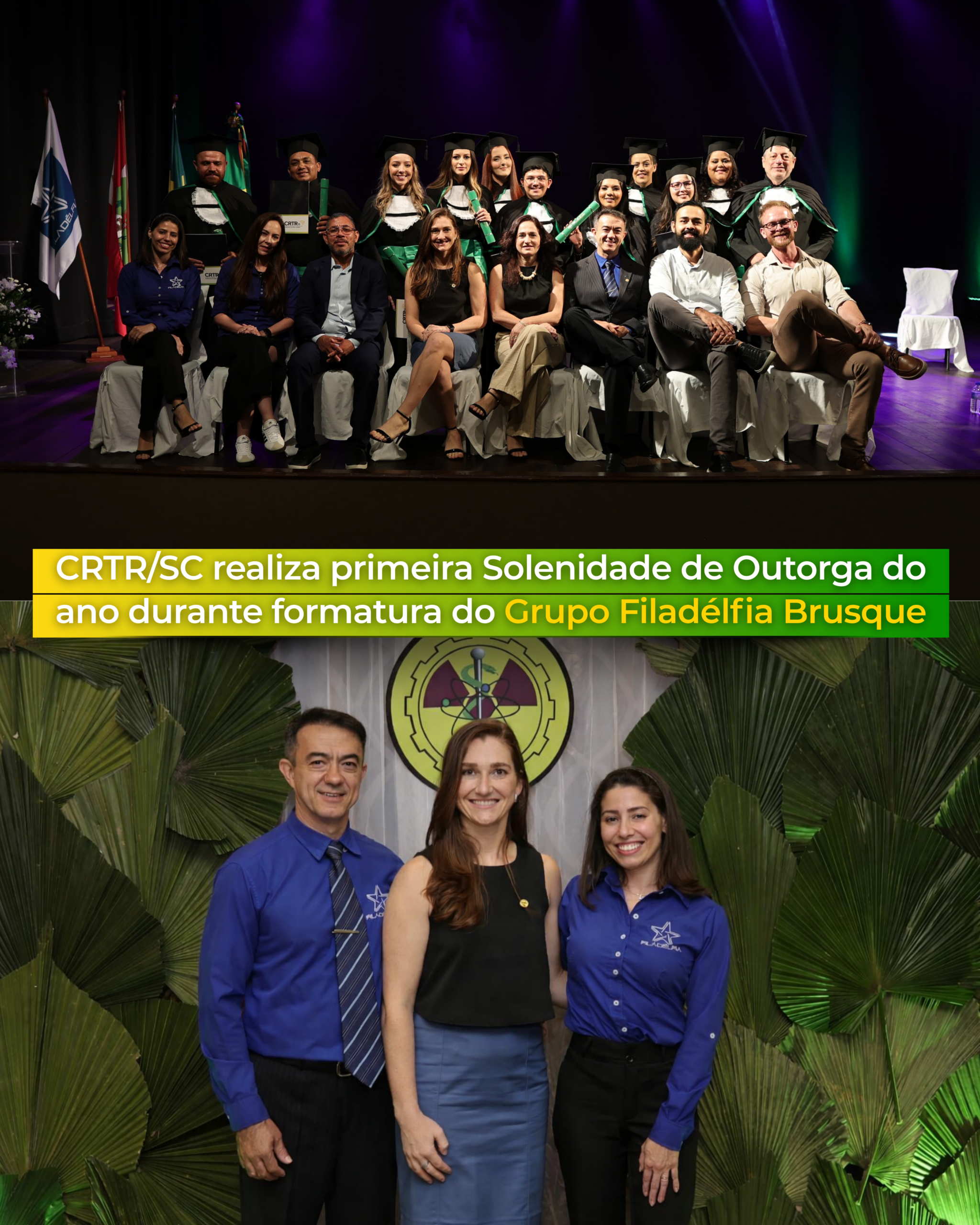 CRTR/SC realiza primeira cerimônia de Outorga do ano durante formatura do Grupo Filadélfia Brusque