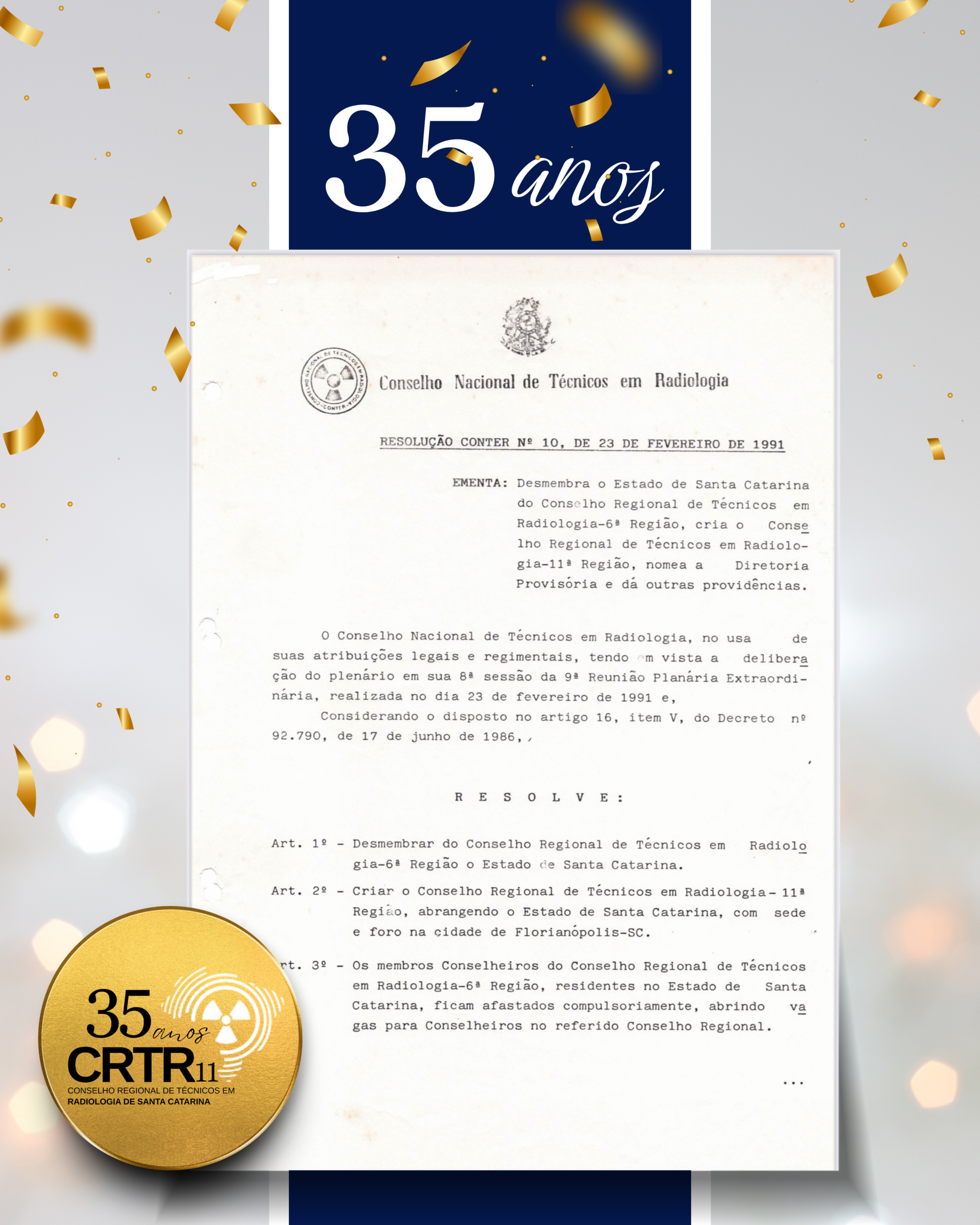 CRTR/SC celebra 35 anos