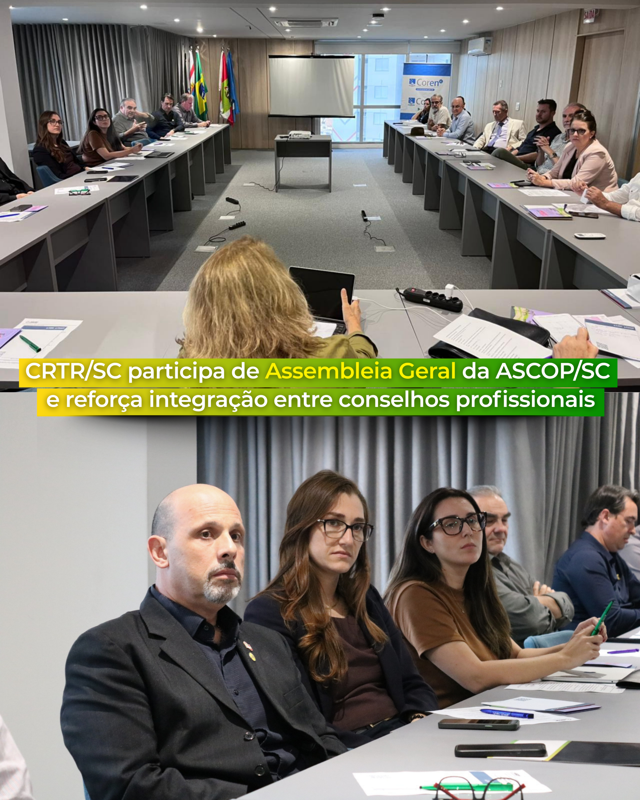 CRTR/SC participa de Assembleia Geral da ASCOP/SC  e reforça integração entre conselhos profissionais