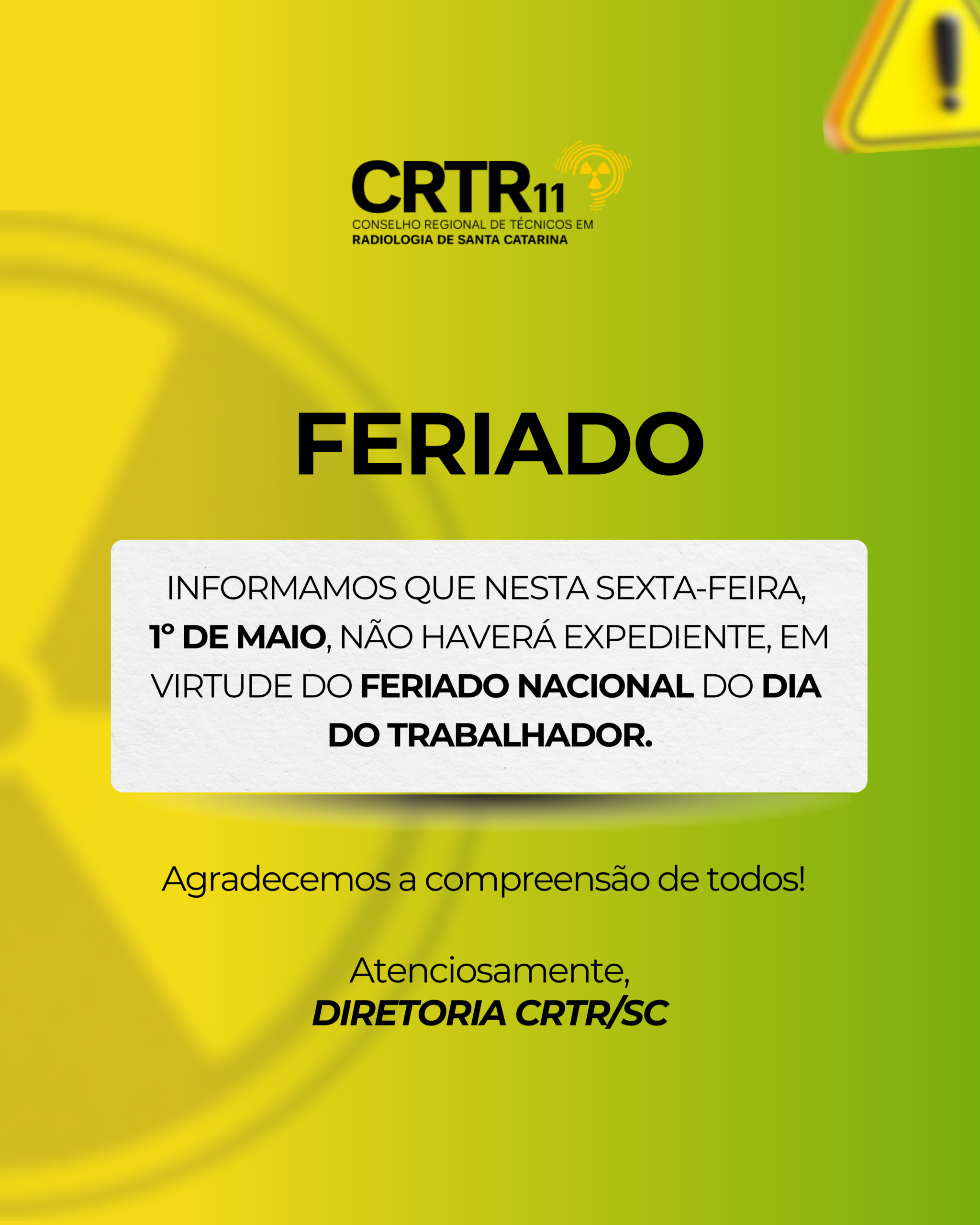 Comunicado: feriado
